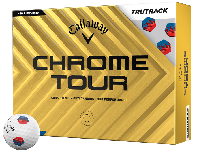 Callaway Golf 2024 Chrome Tour TruTrack Golf Balls *1-Dozen* [White-Red/Blue]