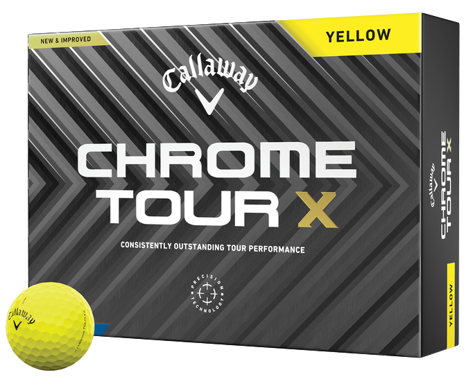 Callaway Golf 2024 Chrome Tour X Golf Balls *1-Dozen* [Yellow] LOGO ONLY