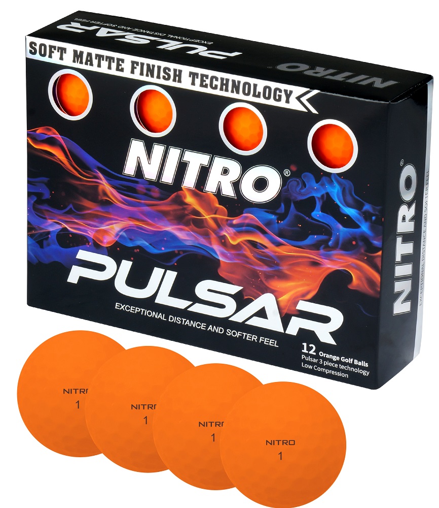 Nitro- 2017 Pulsar Golf Balls Orange 1-Dozen