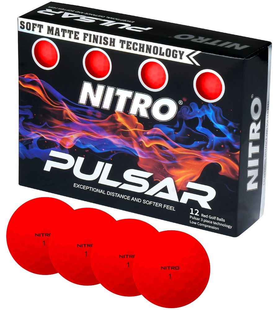 Nitro Pulsar Golf Balls Red 1-Dozen