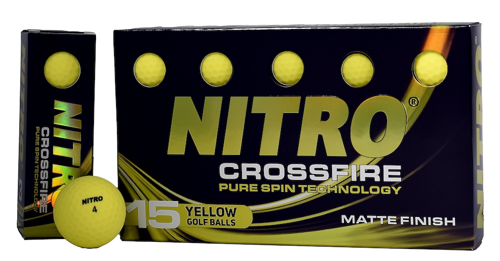 Nitro 2024 Crossfire Golf Balls *15-Pack* [Matte Yellow]