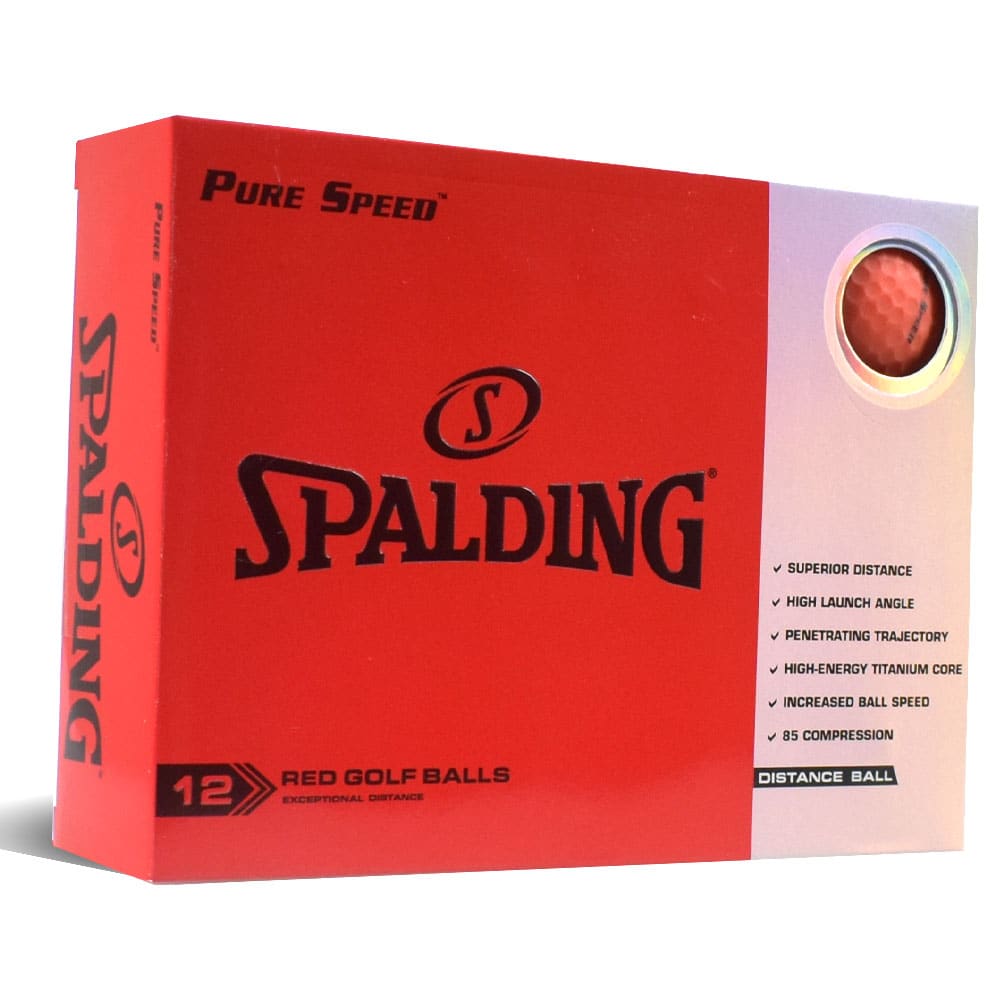 Spalding Pure Speed Golf Balls LOGO ONLY Red