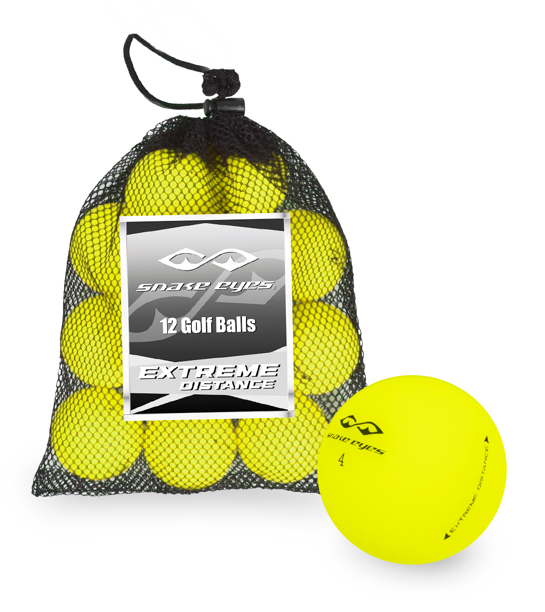 Snake Eyes Extreme Distance Golf Balls [12-Balls] Yellow