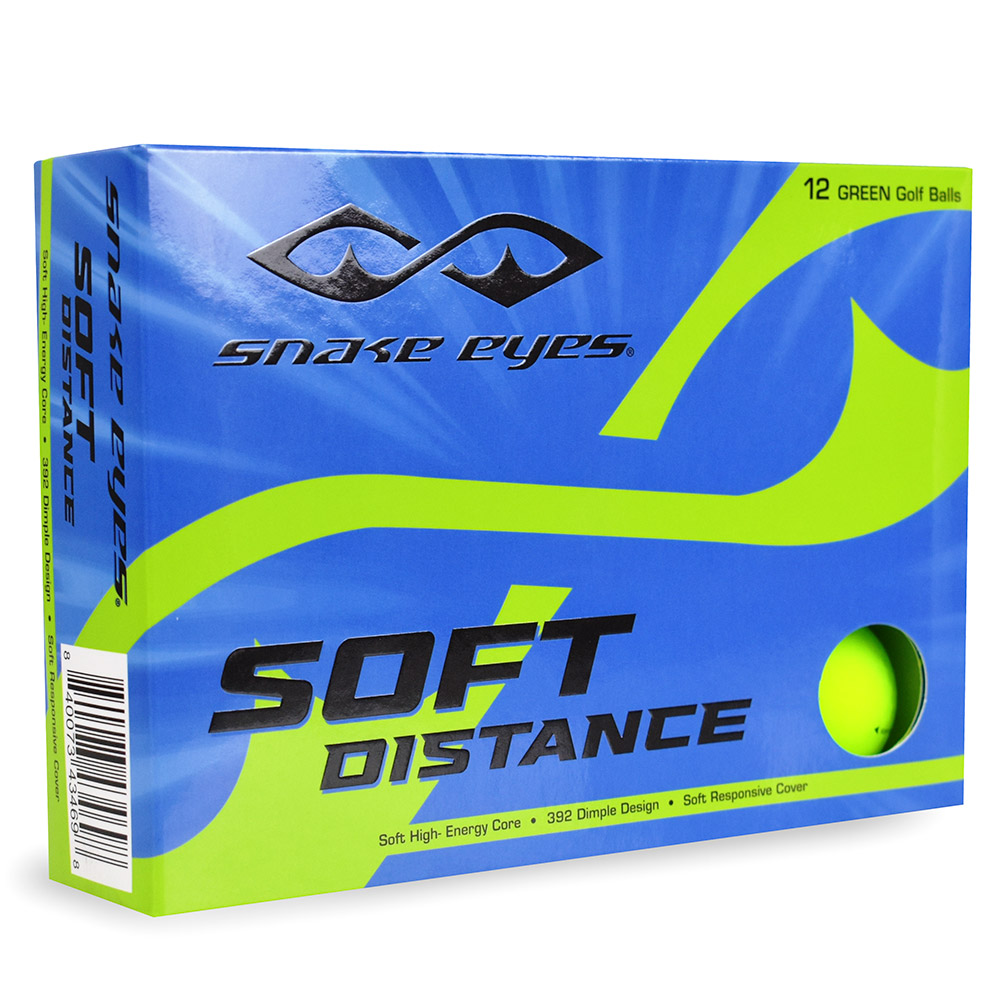 Snake Eyes Soft Distance Golf Balls LOGO ONLY Green