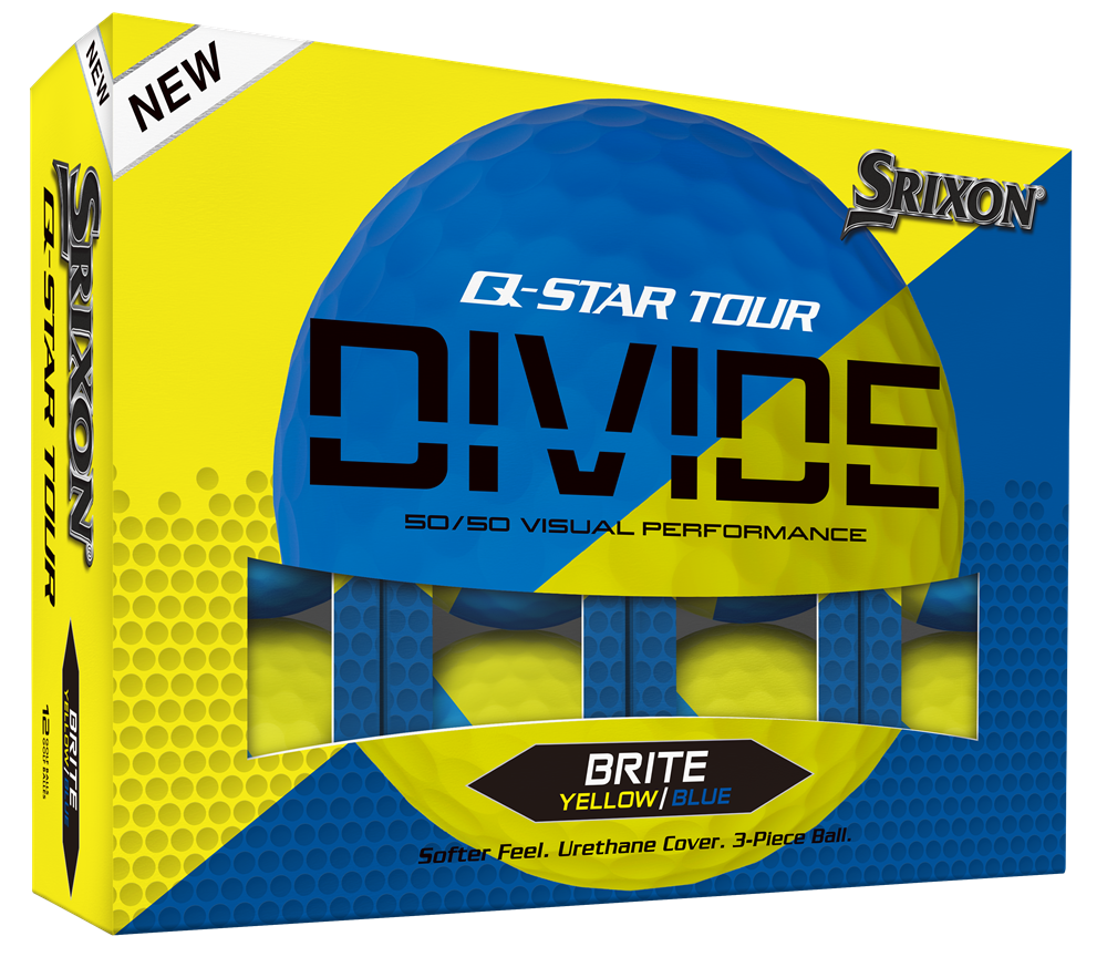 Srixon Q-Star Tour Divide Golf Balls 1-Dozen Yellow/Blue