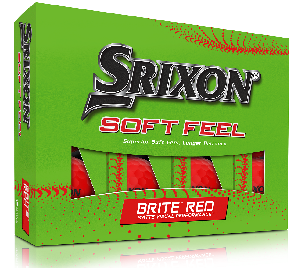 Srixon Golf Soft Feel 13 Brite Golf Balls 1-Dozen *Red* *LOGO ONLY*