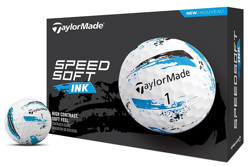 TaylorMade SpeedSoft Ink Golf Balls White/Blue