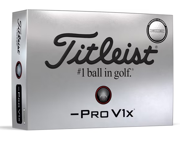 Titleist Pro V1x Left Dash Enhanced Alignment Golf Balls White 1-Dozen