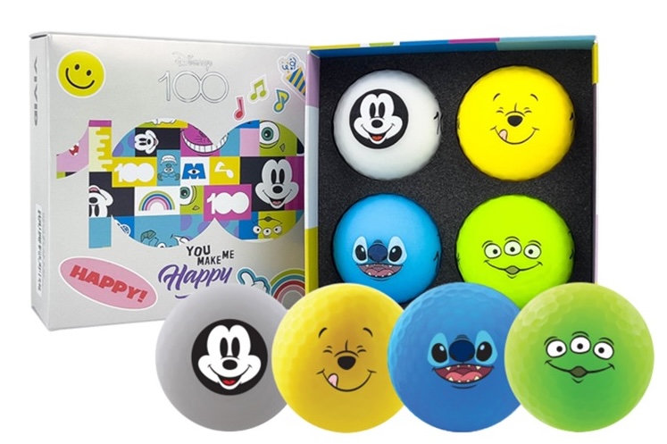 Volvik Disney 100 Year Vivid Golf Balls [4-Ball] Assorted