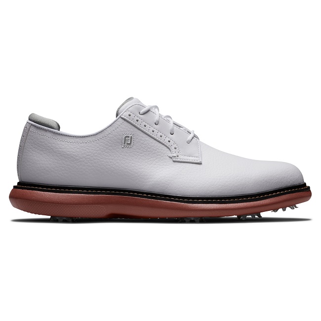 FootJoy Golf Traditions Shoes White/Brick Size 8 Medium