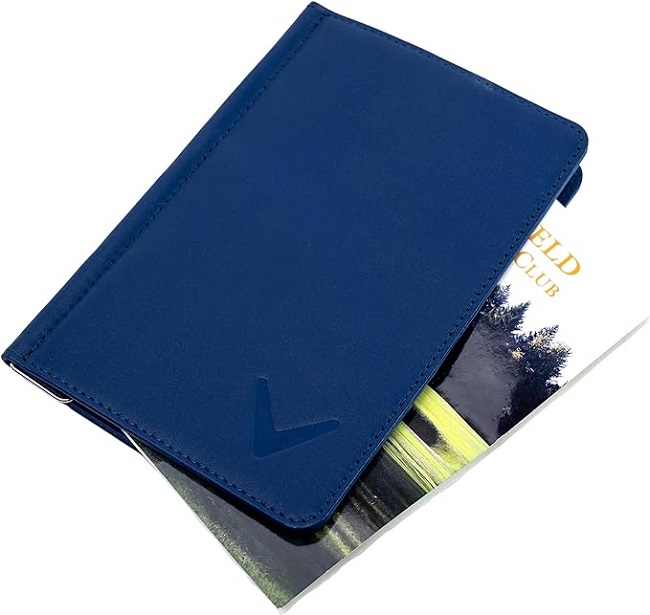 Callaway Golf Bifold Leather Scorecard Holder Navy