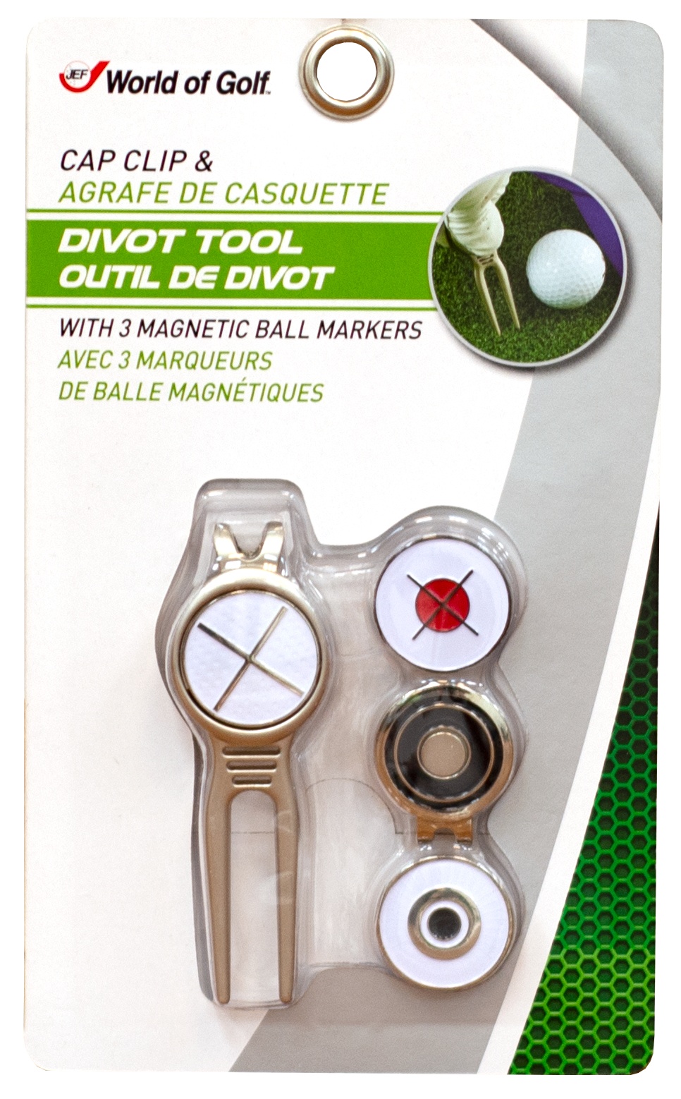 Jef World Of Golf Divot Tool & Cap Clip