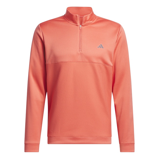 Adidas Golf Ultimate365 Textured Quarter-Zip Top Preloved Scarlet Medium