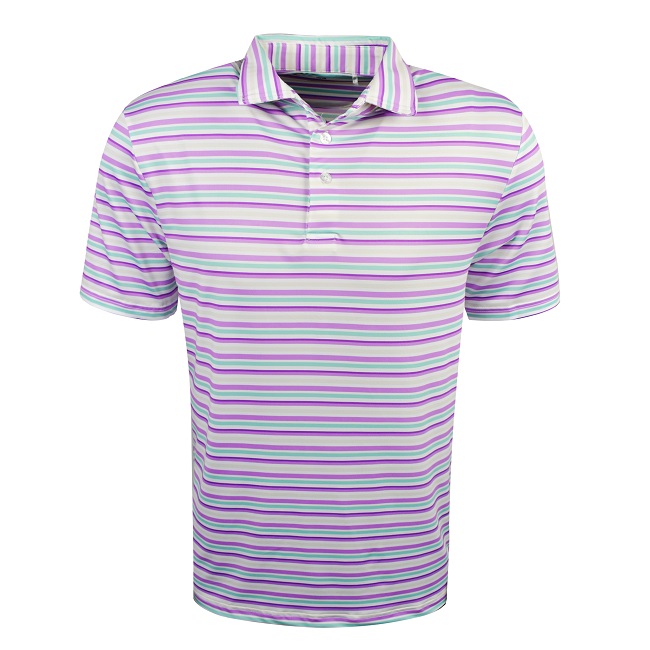 Snake Eyes Golf- '24 Stripes Polo Plum Multi XXXL