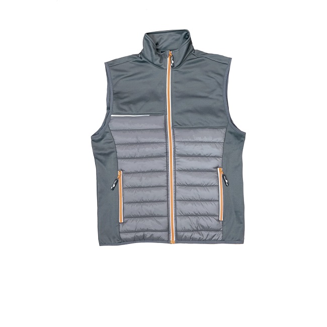 The Weather Company Golf Quilted Vest Gray/Orange Large