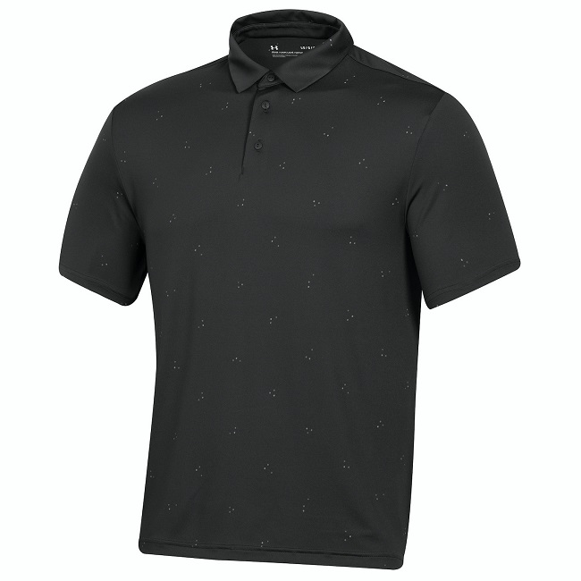 Under Armour Golf Playoff 3.0 Scatter Print Polo Black Heather Medium