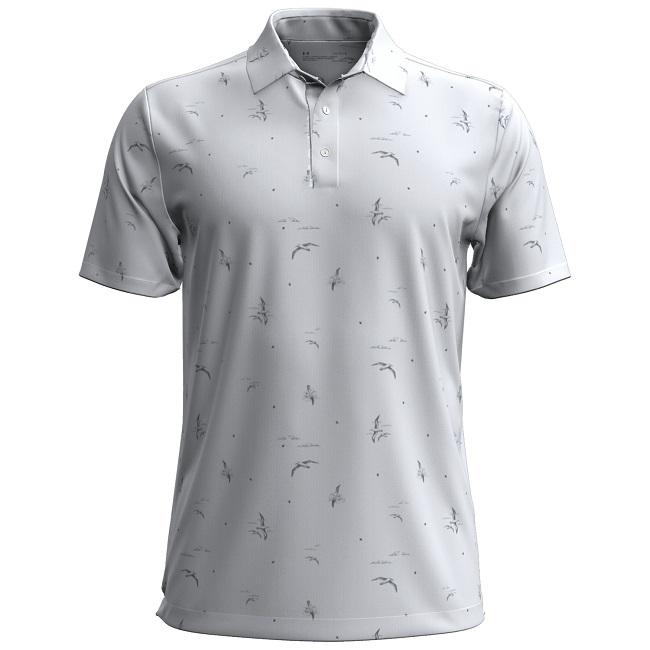 Under Armour Golf Playoff 3.0 Albatross Print Polo Halo Grey Extra Large