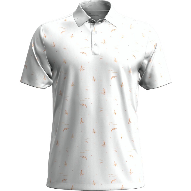 Under Armour Golf Playoff 3.0 Albatross Print Polo White Extra Large