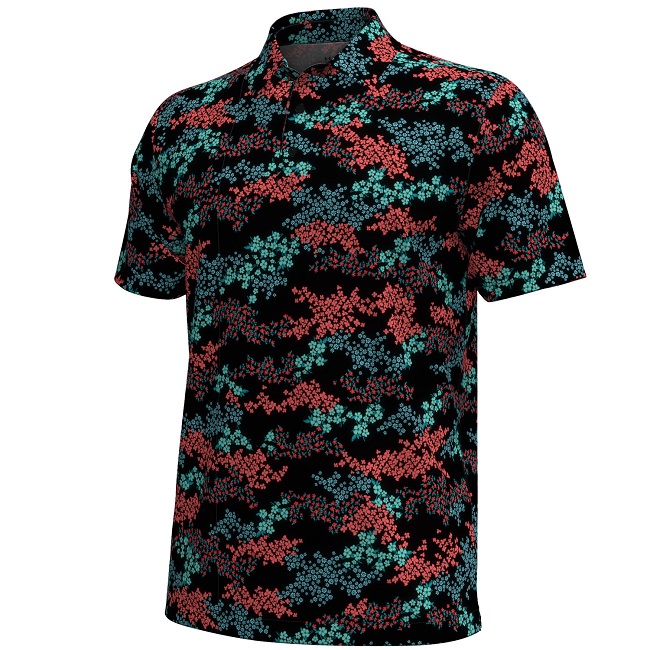 Under Armour Golf Playoff 3.0 Azalea Print Polo Black Medium