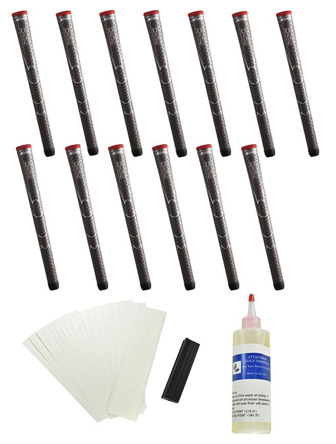 Winn Golf Dri-Tac Standard Golf Grips (13pcs + Golf Grip Kit) Gray